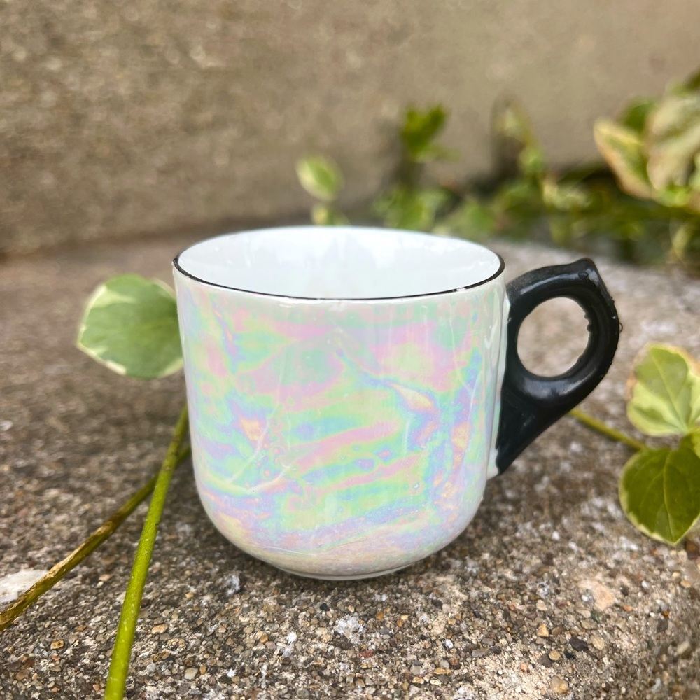 Authentic Vintage Dazzle Glaze Lusterware Espresso Cup - German